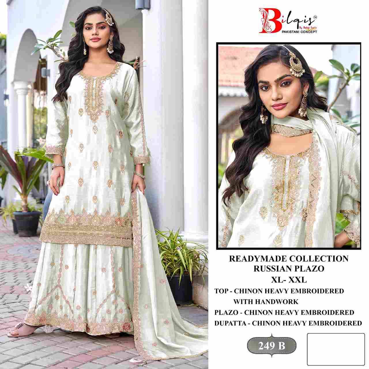 Bilqis 249 Colours By Bilqis 249-A To 249-D Series Beautiful Pakistani Suits Stylish Fancy Colorful Party Wear & Occasional Wear Chinnon Embroidery Dresses At Wholesale Price
