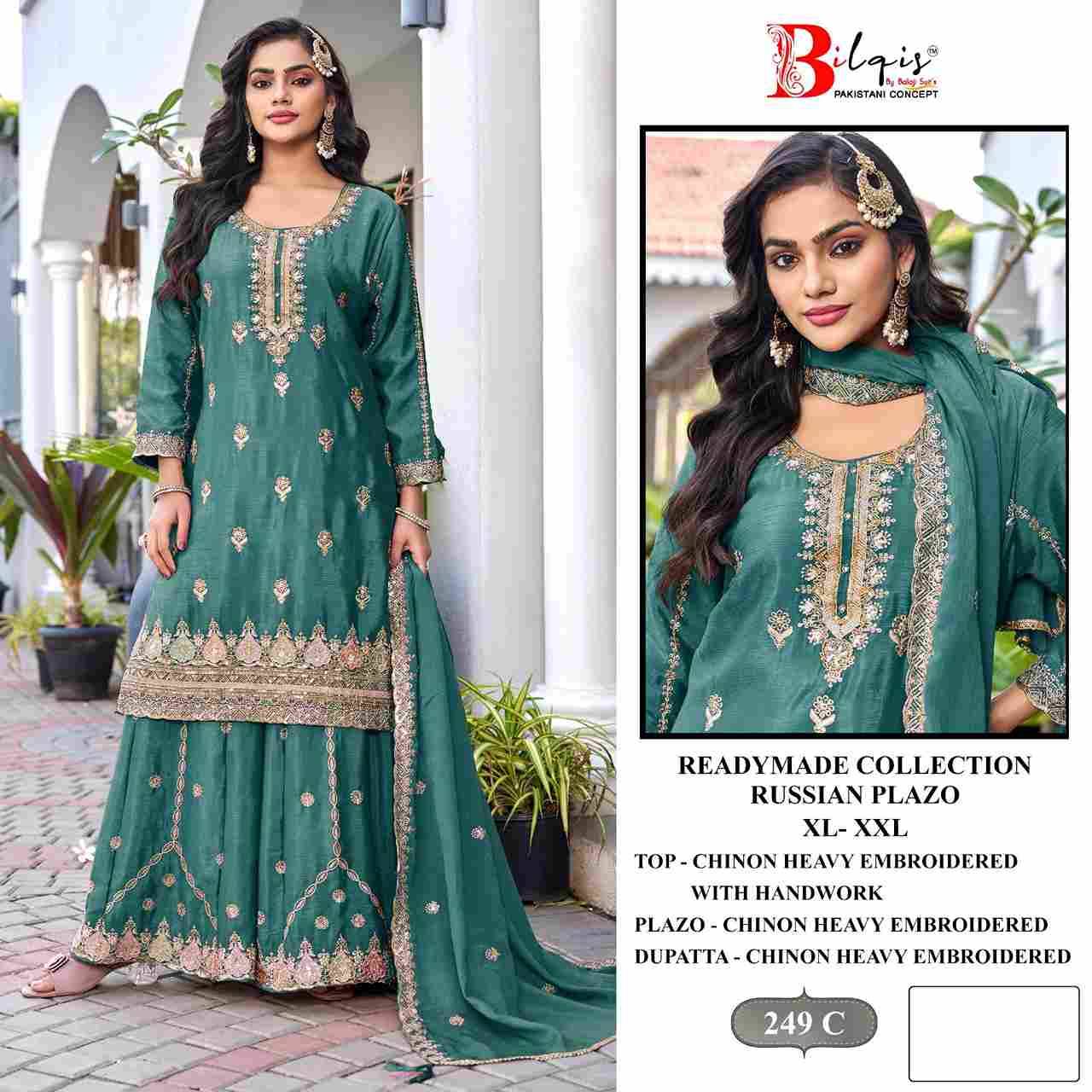 Bilqis 249 Colours By Bilqis 249-A To 249-D Series Beautiful Pakistani Suits Stylish Fancy Colorful Party Wear & Occasional Wear Chinnon Embroidery Dresses At Wholesale Price
