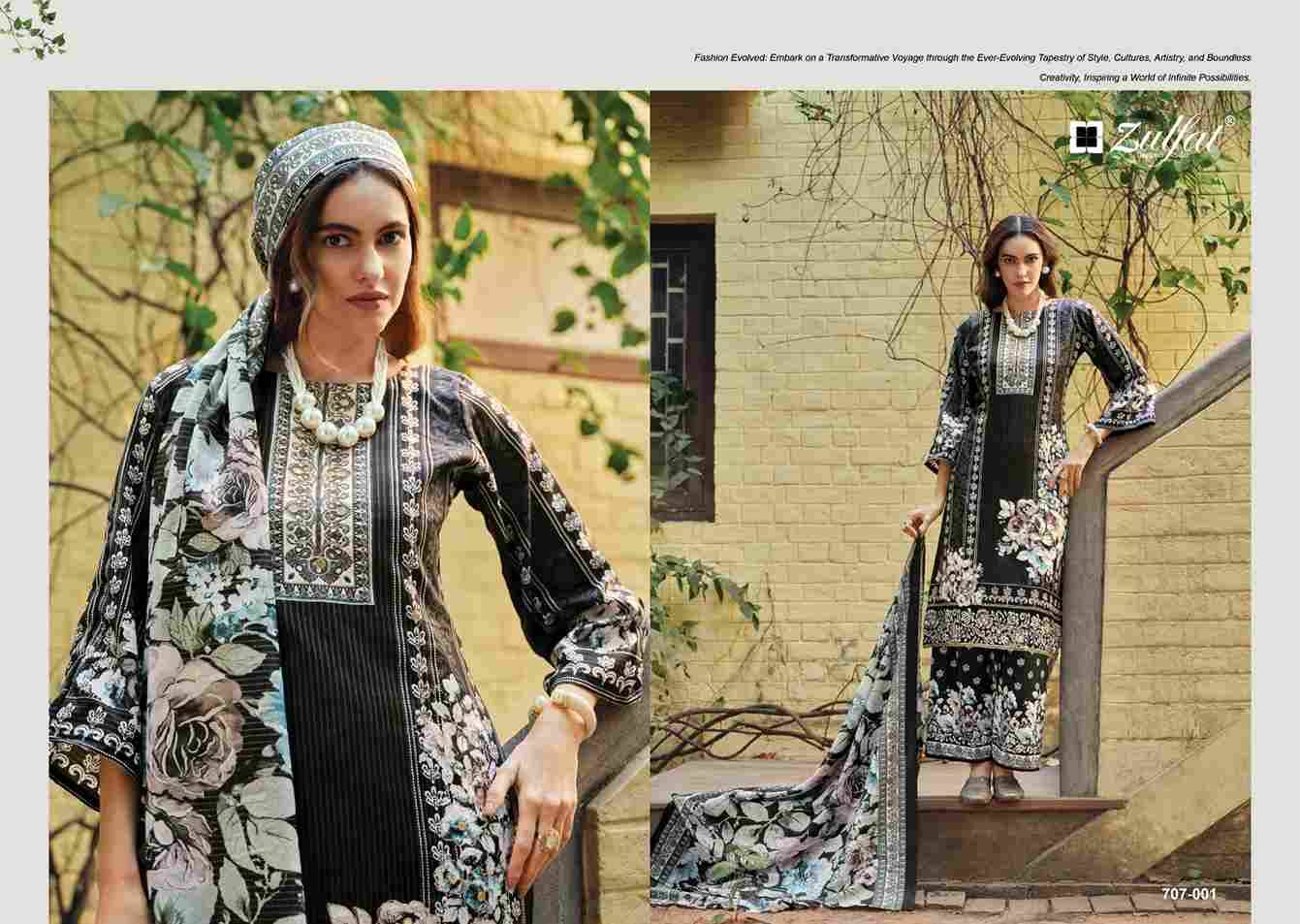 Rubina By Zulfat 707-001 To 707-008 Series Beautiful Festive Suits Colorful Stylish Fancy Casual Wear & Ethnic Wear Rayon Printed Dresses At Wholesale Price