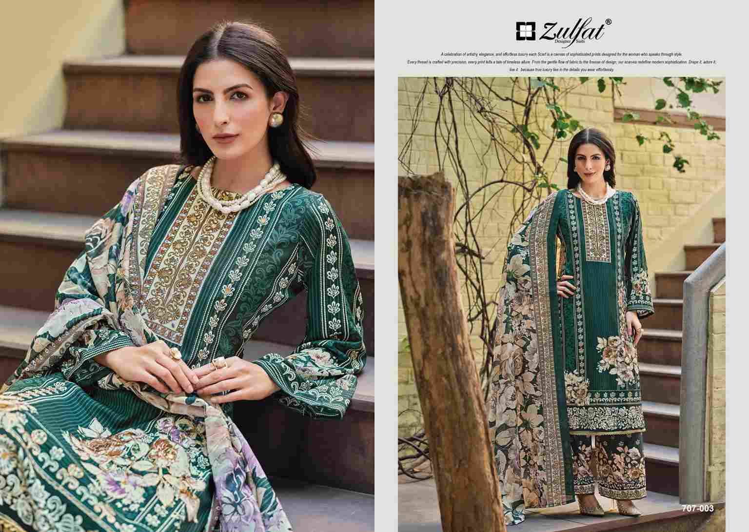 Rubina By Zulfat 707-001 To 707-008 Series Beautiful Festive Suits Colorful Stylish Fancy Casual Wear & Ethnic Wear Rayon Printed Dresses At Wholesale Price