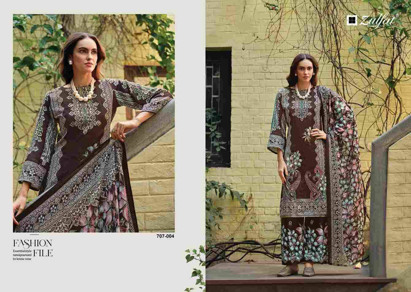 Rubina By Zulfat 707-001 To 707-008 Series Beautiful Festive Suits Colorful Stylish Fancy Casual Wear & Ethnic Wear Rayon Printed Dresses At Wholesale Price