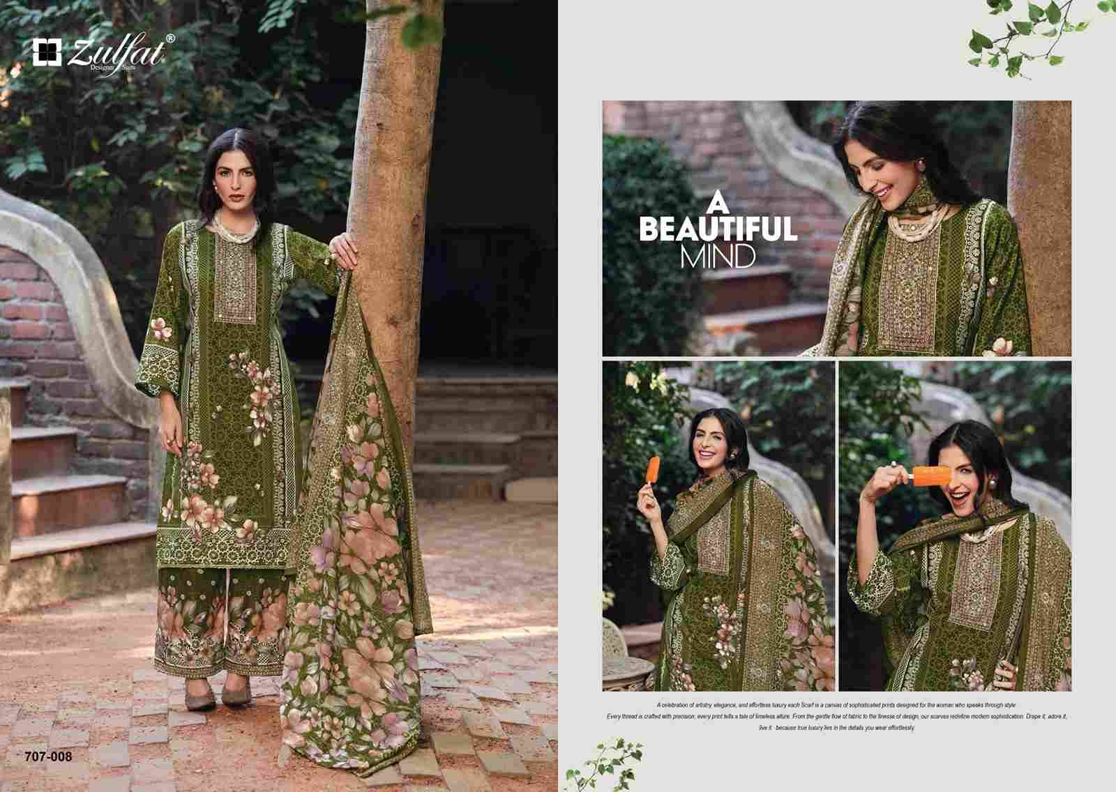Rubina By Zulfat 707-001 To 707-008 Series Beautiful Festive Suits Colorful Stylish Fancy Casual Wear & Ethnic Wear Rayon Printed Dresses At Wholesale Price