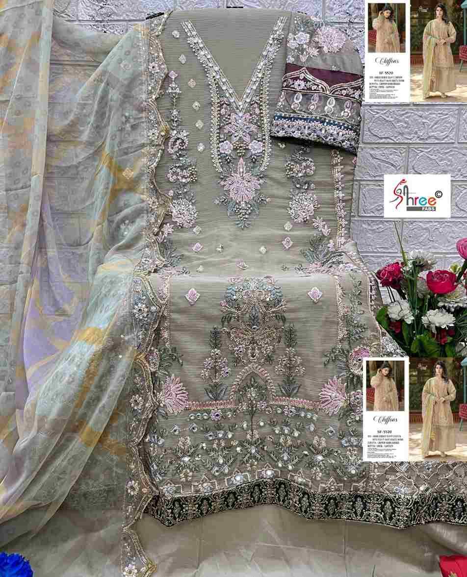Shree Fabs Hit Design K-5520 Colours By Shree Fabs K-5520-A To K-5520-D Series Beautiful Stylish Pakistani Suits Fancy Colorful Casual Wear & Ethnic Wear & Ready To Wear Chiffon Embroidery Dresses At Wholesale Price