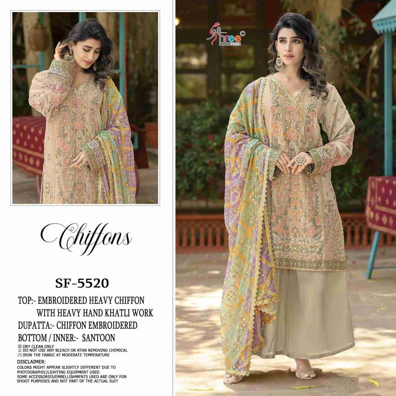 Shree Fabs Hit Design K-5520 Colours By Shree Fabs K-5520-A To K-5520-D Series Beautiful Stylish Pakistani Suits Fancy Colorful Casual Wear & Ethnic Wear & Ready To Wear Chiffon Embroidery Dresses At Wholesale Price