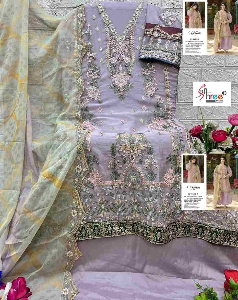 Shree Fabs Hit Design K-5520 Colours By Shree Fabs K-5520-A To K-5520-D Series Beautiful Stylish Pakistani Suits Fancy Colorful Casual Wear & Ethnic Wear & Ready To Wear Chiffon Embroidery Dresses At Wholesale Price