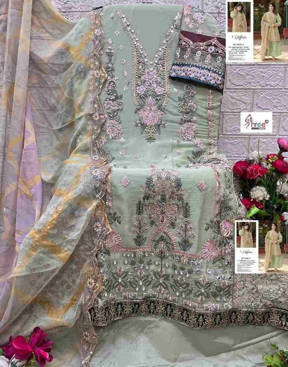 Shree Fabs Hit Design K-5520 Colours By Shree Fabs K-5520-A To K-5520-D Series Beautiful Stylish Pakistani Suits Fancy Colorful Casual Wear & Ethnic Wear & Ready To Wear Chiffon Embroidery Dresses At Wholesale Price