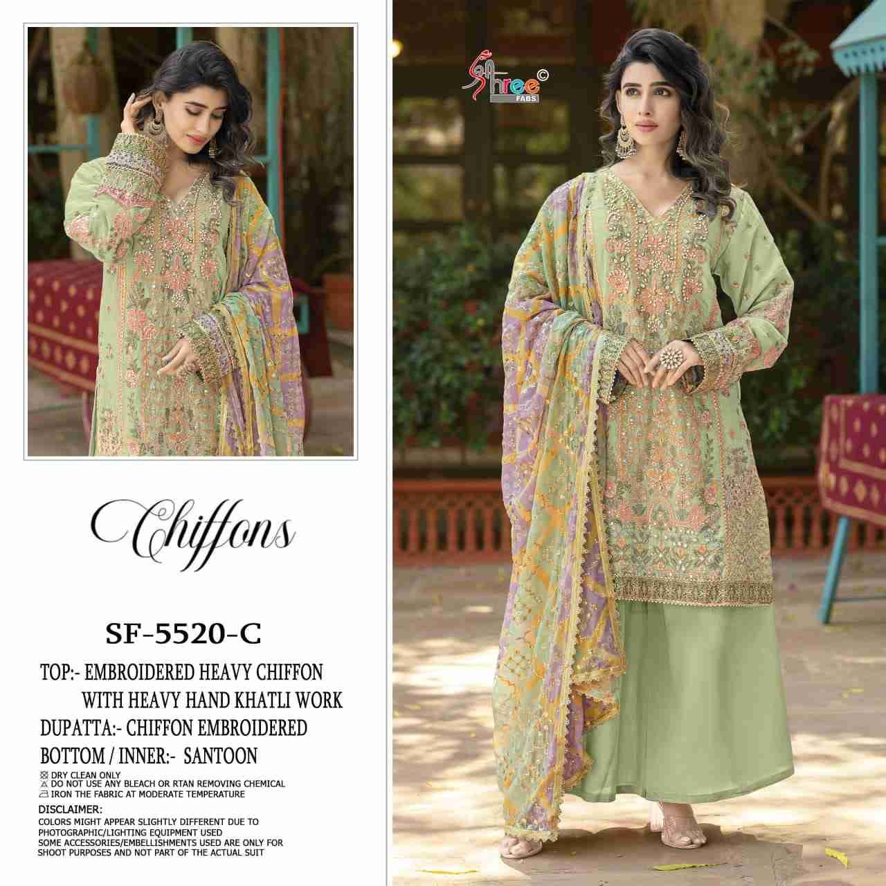 Shree Fabs Hit Design K-5520 Colours By Shree Fabs K-5520-A To K-5520-D Series Beautiful Stylish Pakistani Suits Fancy Colorful Casual Wear & Ethnic Wear & Ready To Wear Chiffon Embroidery Dresses At Wholesale Price