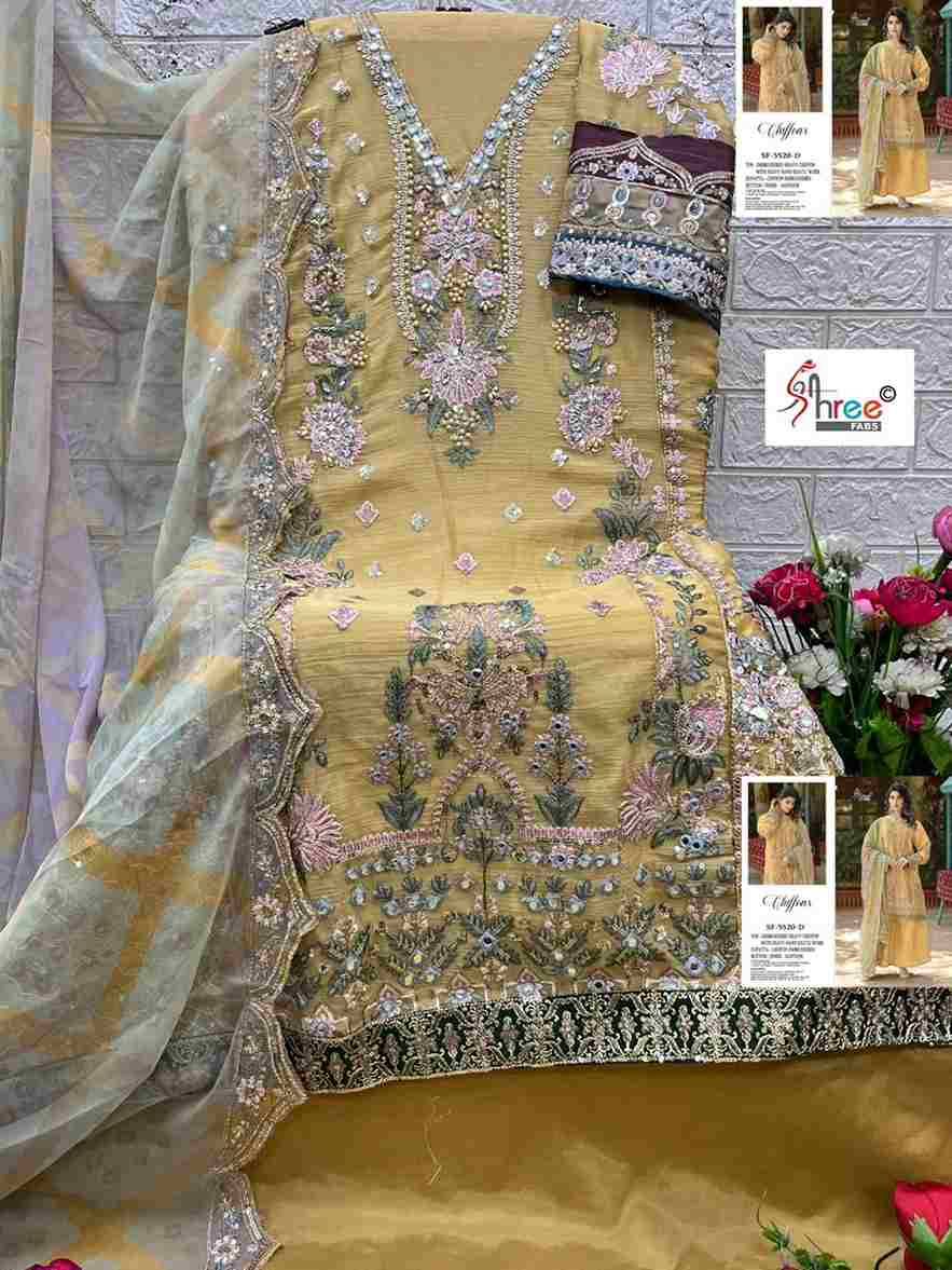 Shree Fabs Hit Design K-5520 Colours By Shree Fabs K-5520-A To K-5520-D Series Beautiful Stylish Pakistani Suits Fancy Colorful Casual Wear & Ethnic Wear & Ready To Wear Chiffon Embroidery Dresses At Wholesale Price