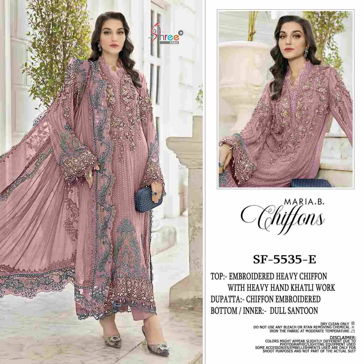 Shree Fabs Hit Design SF-5535 Vol-2 Colours By Shree Fabs SF-5535-D To SF-5535-H Series Beautiful Stylish Pakistani Suits Fancy Colorful Casual Wear & Ethnic Wear & Ready To Wear Chiffon Embroidery Dresses At Wholesale Price