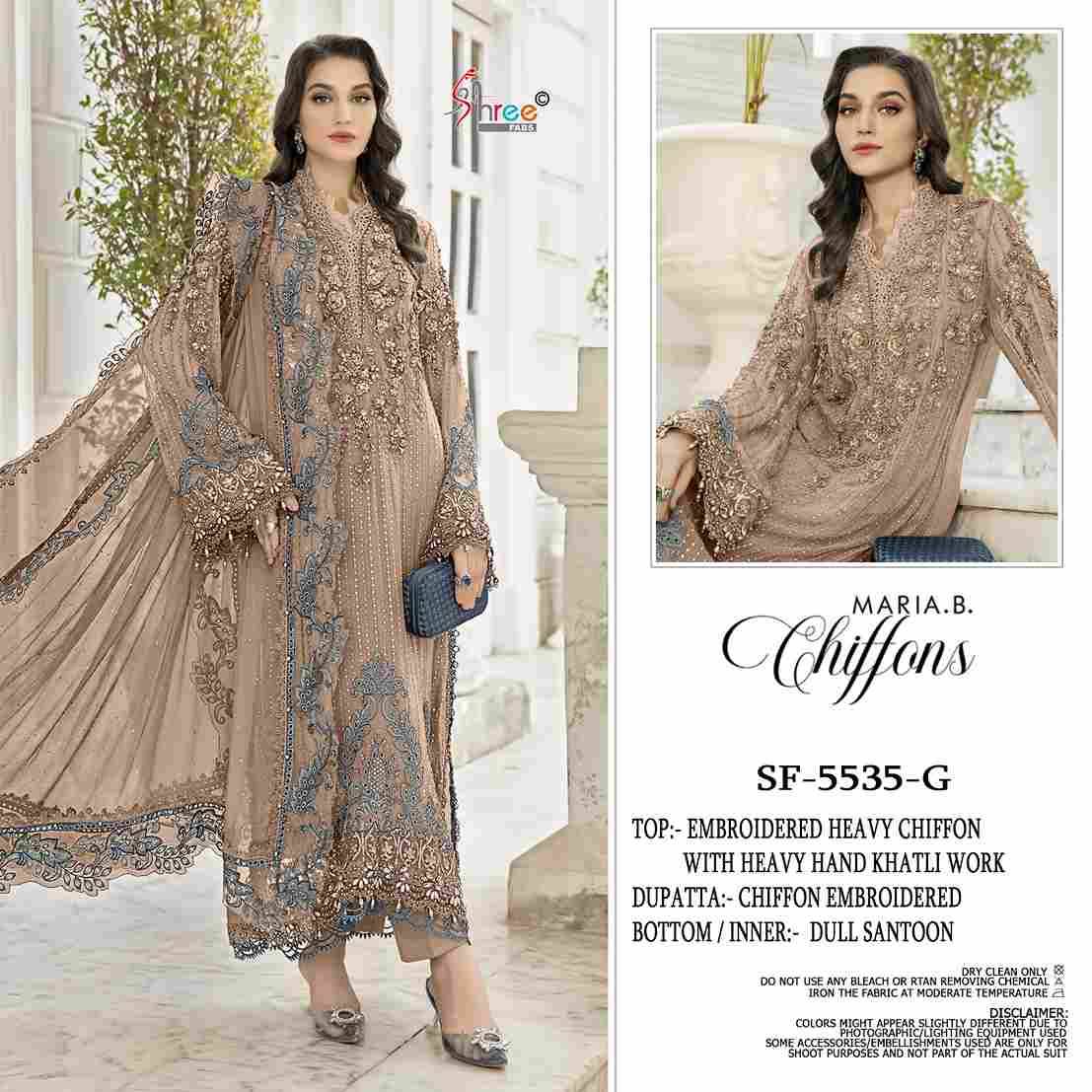 Shree Fabs Hit Design SF-5535 Vol-2 Colours By Shree Fabs SF-5535-D To SF-5535-H Series Beautiful Stylish Pakistani Suits Fancy Colorful Casual Wear & Ethnic Wear & Ready To Wear Chiffon Embroidery Dresses At Wholesale Price