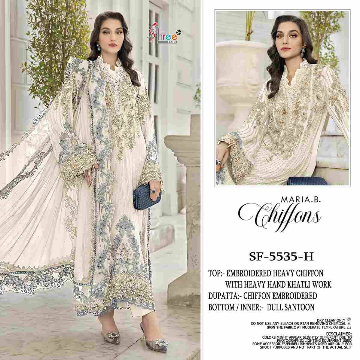 Shree Fabs Hit Design SF-5535 Vol-2 Colours By Shree Fabs SF-5535-D To SF-5535-H Series Beautiful Stylish Pakistani Suits Fancy Colorful Casual Wear & Ethnic Wear & Ready To Wear Chiffon Embroidery Dresses At Wholesale Price