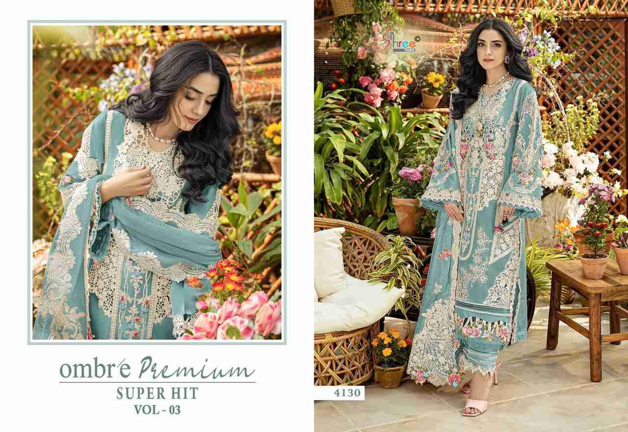 Ombre Premium Super Hit Vol-3 By Shree Fabs 4125 To 4130 Designer Pakistani Suits Collection Beautiful Stylish Fancy Colorful Party Wear & Ethnic Wear Pure Viscose With Pure Cotton With Embroidery Dresses At Wholesale Price