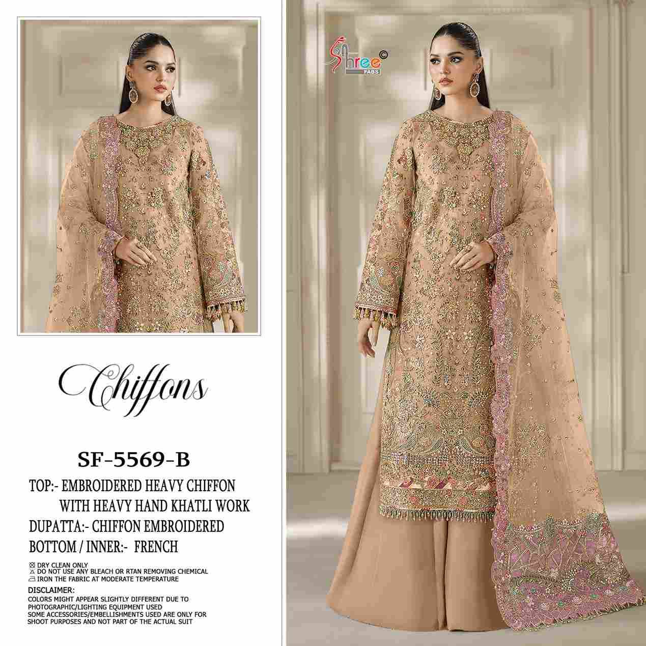 Shree Fabs Hit Design SF-5569 Colours By Shree Fabs SF-5559-A To SF-5559-D Series Beautiful Stylish Pakistani Suits Fancy Colorful Casual Wear & Ethnic Wear & Ready To Wear Chiffon Embroidery Dresses At Wholesale Price