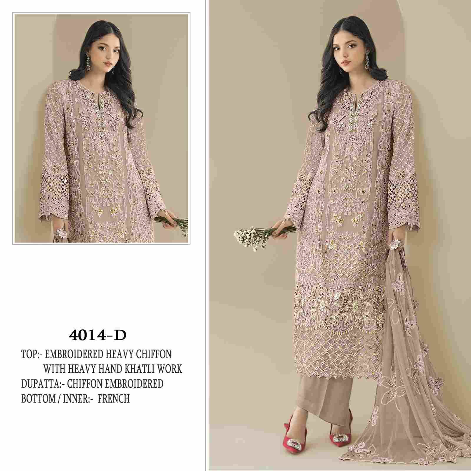 Shree Fabs Hit Design SF-4010 Colours By Shree Fabs SF-4010-A To SF-4010-D Series Beautiful Stylish Pakistani Suits Fancy Colorful Casual Wear & Ethnic Wear & Ready To Wear Chiffon Embroidery Dresses At Wholesale Price