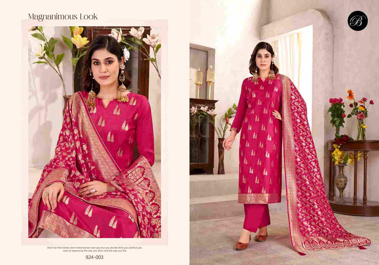 Zariya By Belliza 924-001 To 924-006 Series Beautiful Stylish Festive Suits Fancy Colorful Casual Wear & Ethnic Wear & Ready To Wear Pure Viscose Dola Silk Jacquard Print Dresses At Wholesale Price