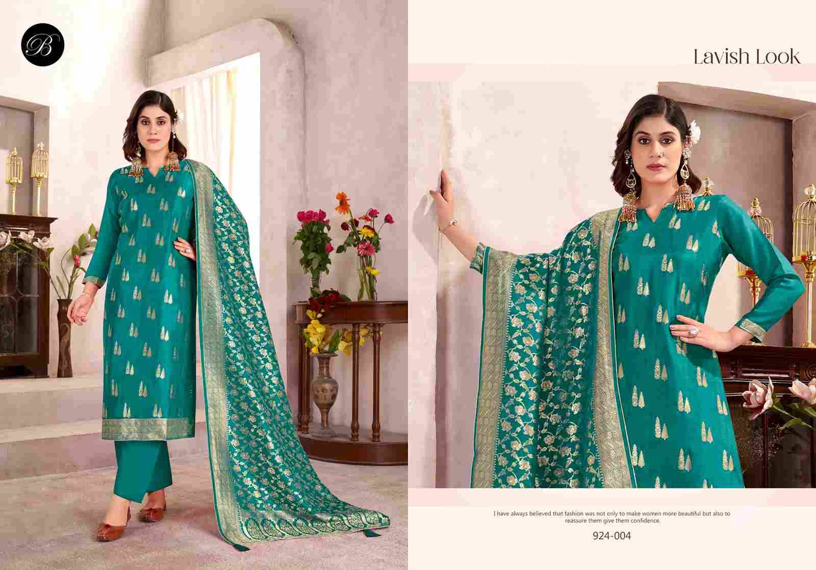 Zariya By Belliza 924-001 To 924-006 Series Beautiful Stylish Festive Suits Fancy Colorful Casual Wear & Ethnic Wear & Ready To Wear Pure Viscose Dola Silk Jacquard Print Dresses At Wholesale Price