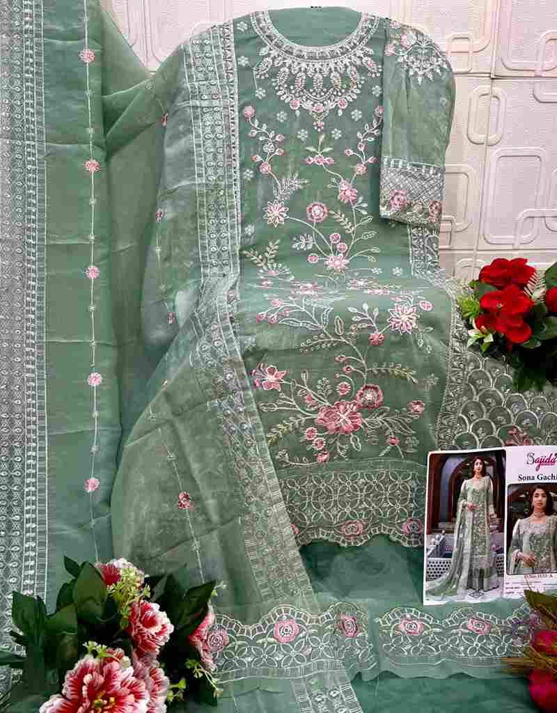 Sona Gachi By Sajida Designer Suit 1153-A To 1153-D Series Beautiful Pakistani Suits Colorful Stylish Fancy Casual Wear & Ethnic Wear Pure Dola Embroidered Dresses At Wholesale Price