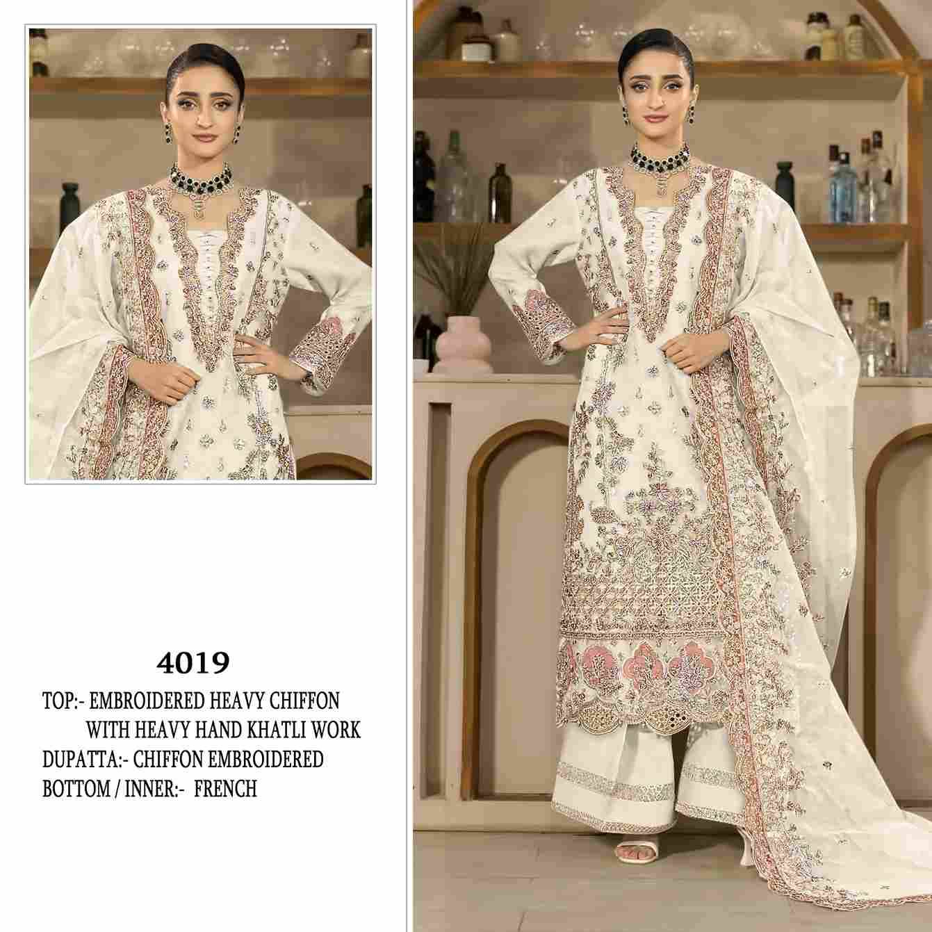 Shree Fabs Hit Design SF-4019 Colours By Shree Fabs SF-4019-A To SF-4019-D Series Beautiful Stylish Pakistani Suits Fancy Colorful Casual Wear & Ethnic Wear & Ready To Wear Chiffon Embroidery Dresses At Wholesale Price