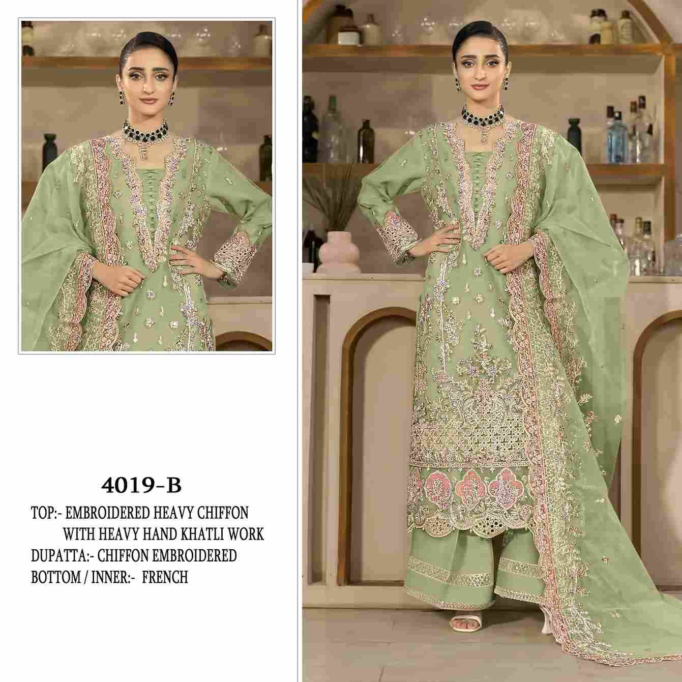 Shree Fabs Hit Design SF-4019 Colours By Shree Fabs SF-4019-A To SF-4019-D Series Beautiful Stylish Pakistani Suits Fancy Colorful Casual Wear & Ethnic Wear & Ready To Wear Chiffon Embroidery Dresses At Wholesale Price