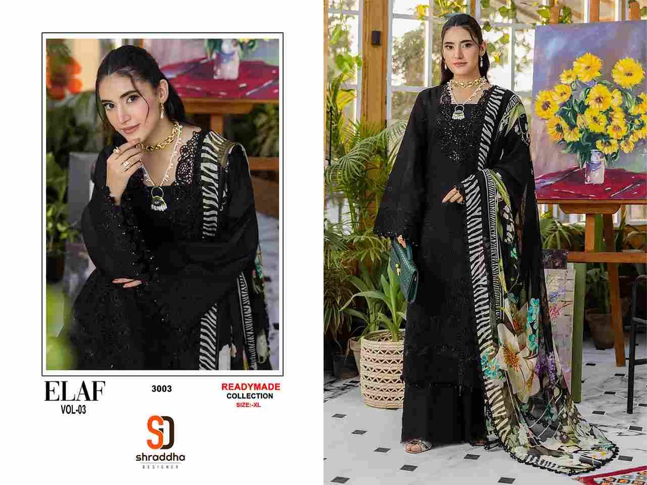 Elaf Vol-3 By Shraddha Designer 3001 To 3004 Series Designer Pakistani Suits Beautiful Stylish Fancy Colorful Party Wear & Occasional Wear Pure Cotton Print Embroidered Dresses At Wholesale Price