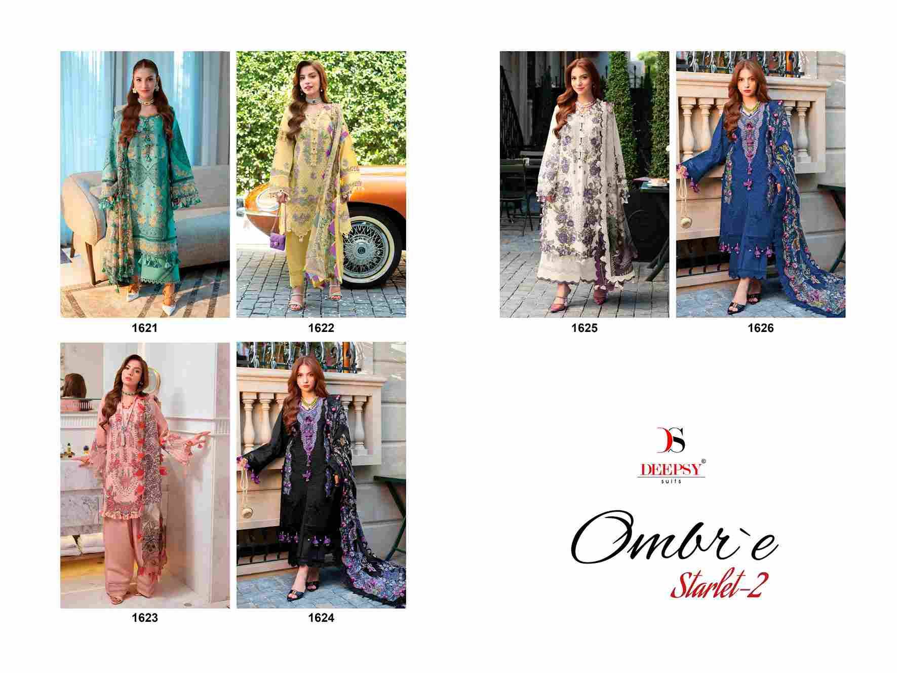 Ombre Starlet Vol-2 By Deepsy Suits 1621 To 1626 Series Pakistani Stylish Beautiful Colourful Printed & Embroidered Party Wear & Occasional Wear Pure Cotton Dresses At Wholesale Price
