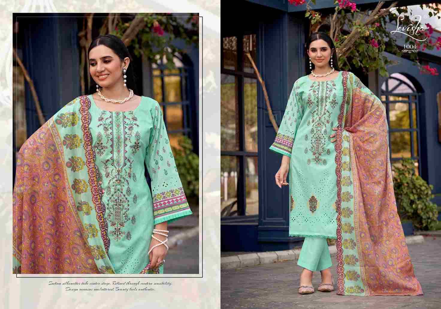 Alfaaz By Levisha 1001 To 1005 Series Festive Suits Beautiful Fancy Colorful Stylish Party Wear & Occasional Wear Cambric Lawn Cotton Dresses At Wholesale Price