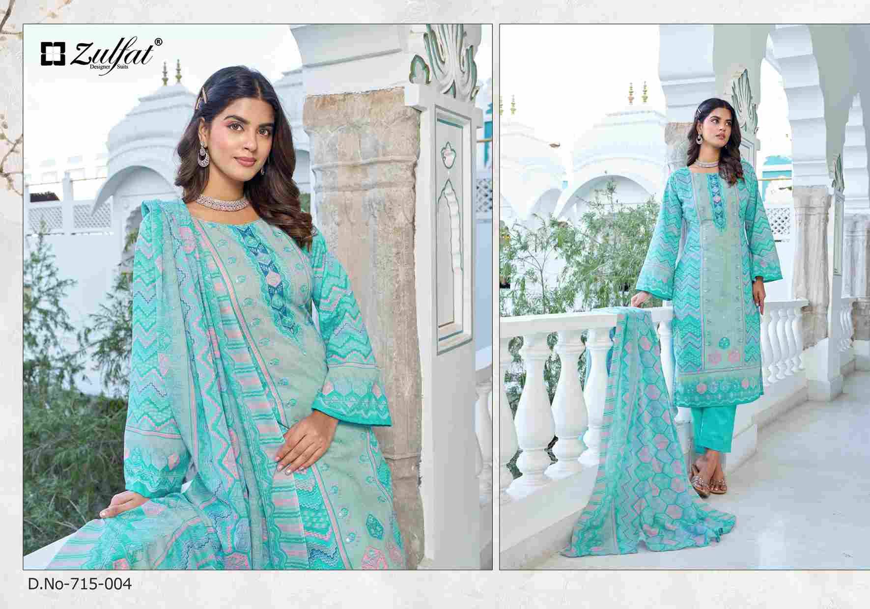 Summer Breeze Vol-3 By Zulfat 715-001 To 715-006 Series Beautiful Festive Suits Stylish Fancy Colorful Casual Wear & Ethnic Wear Pure Cotton Print Dresses At Wholesale Price
