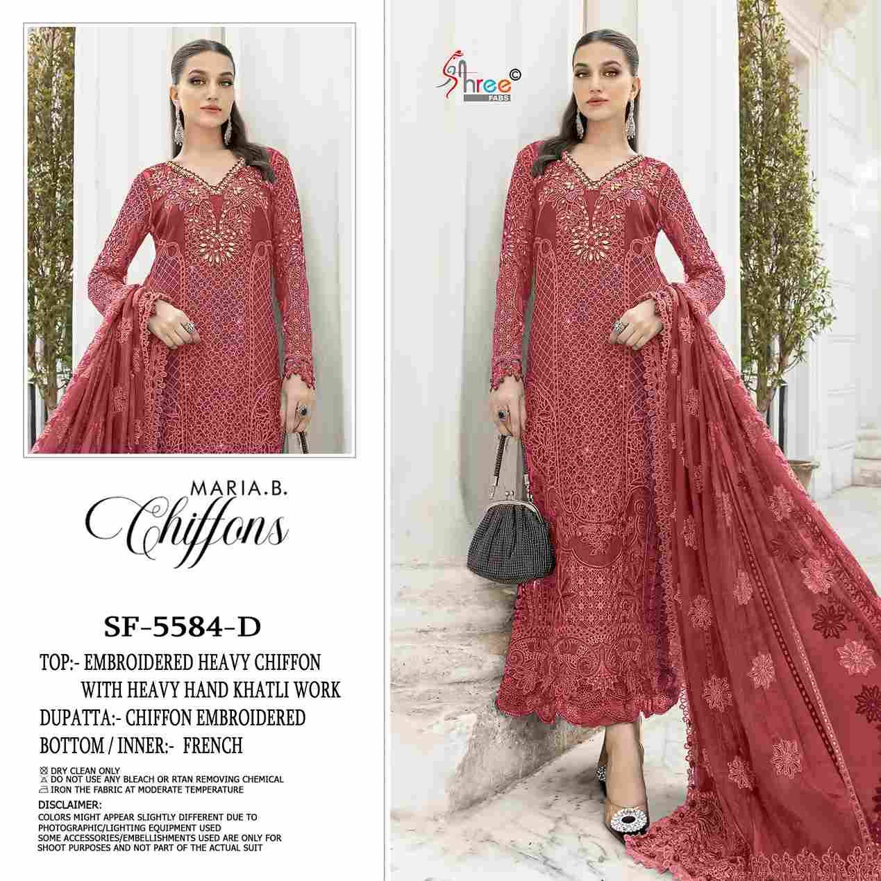 Shree Fabs Hit Design SF-5584 Colours By Shree Fabs SF-5584-A To SF-5584-D Series Beautiful Stylish Pakistani Suits Fancy Colorful Casual Wear & Ethnic Wear & Ready To Wear Chiffon Embroidery Dresses At Wholesale Price