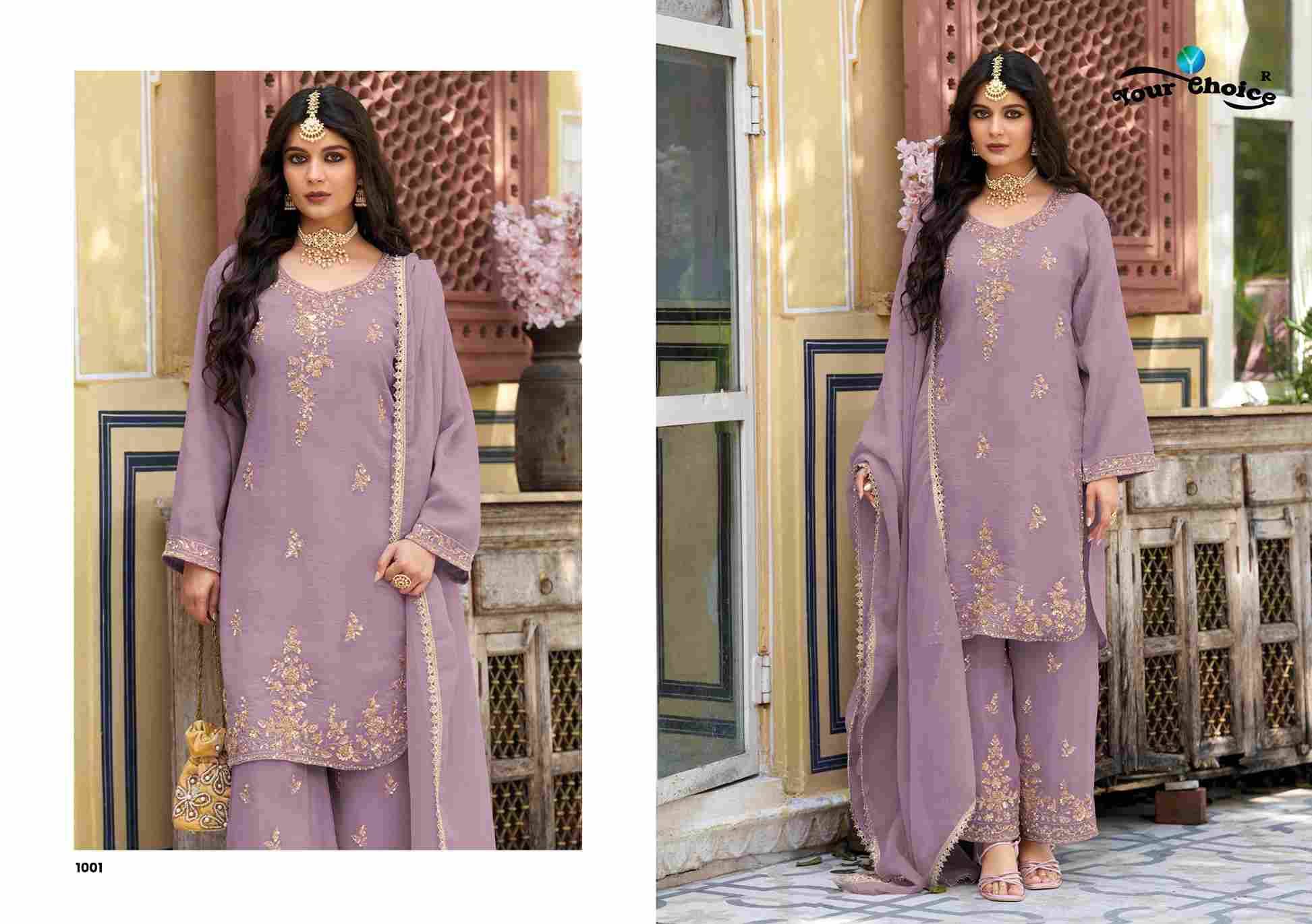 Monoco By Your Choice 1001 To 1003 Series Beautiful Festive Suits Colorful Stylish Fancy Casual Wear & Ethnic Wear Rose Gold Dresses At Wholesale Price