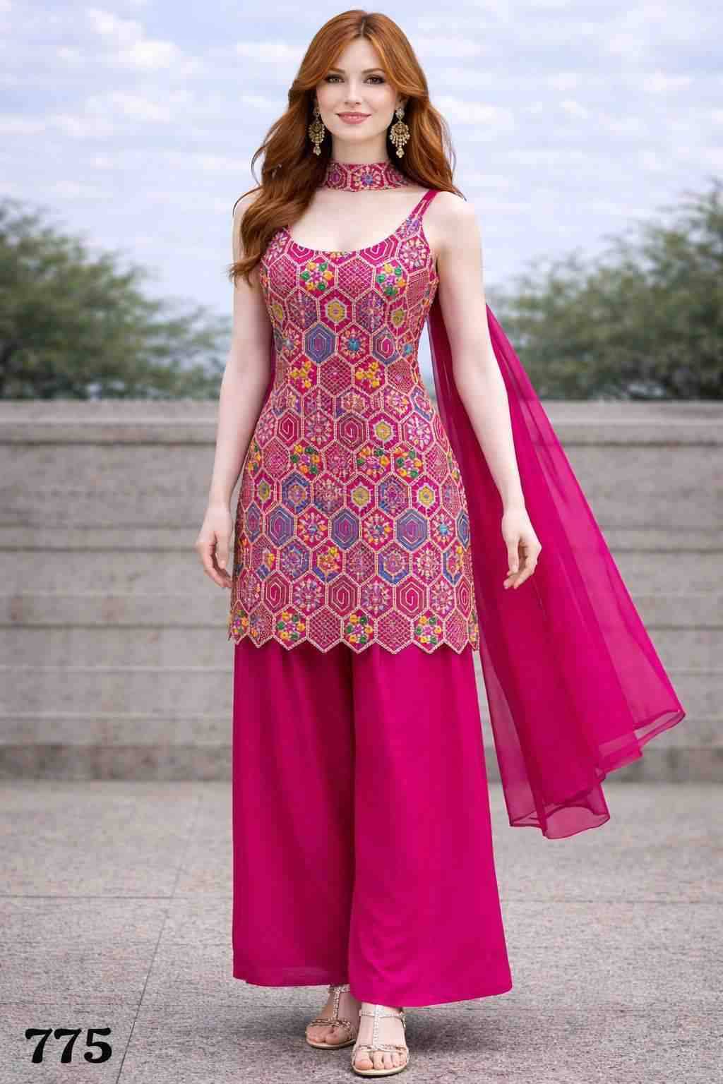 Tanvi By Mrudangi 773 To 776 Series Beautiful Festive Suits Colorful Stylish Fancy Casual Wear & Ethnic Wear Chinnon Silk Dresses At Wholesale Price