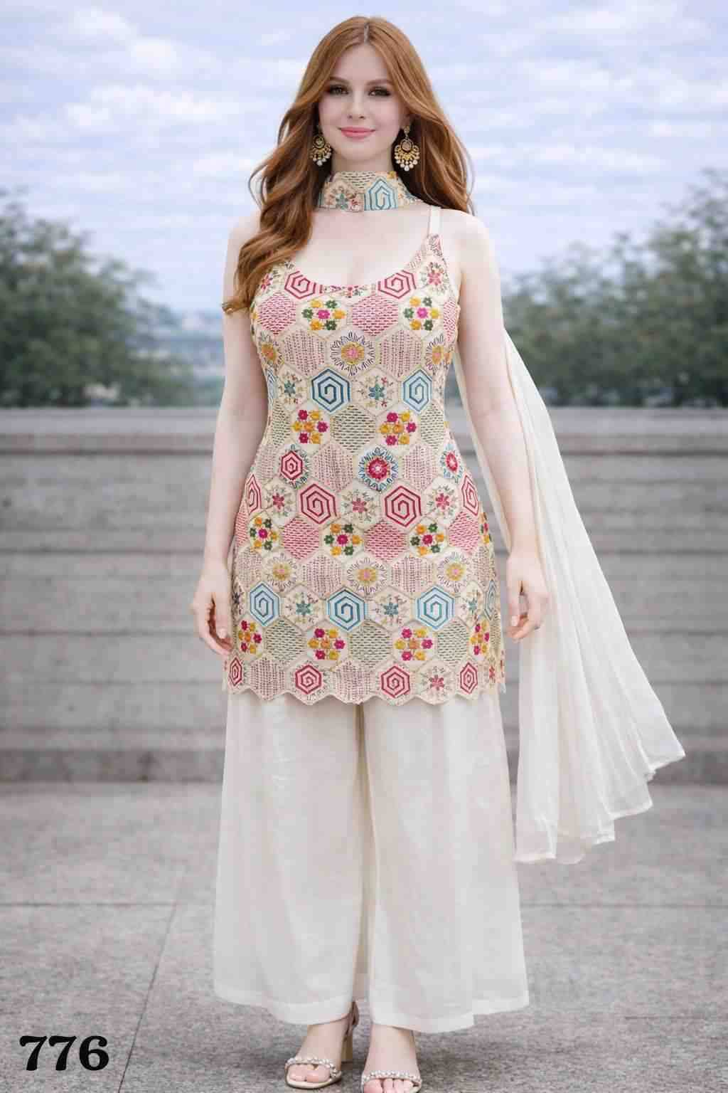 Tanvi By Mrudangi 773 To 776 Series Beautiful Festive Suits Colorful Stylish Fancy Casual Wear & Ethnic Wear Chinnon Silk Dresses At Wholesale Price