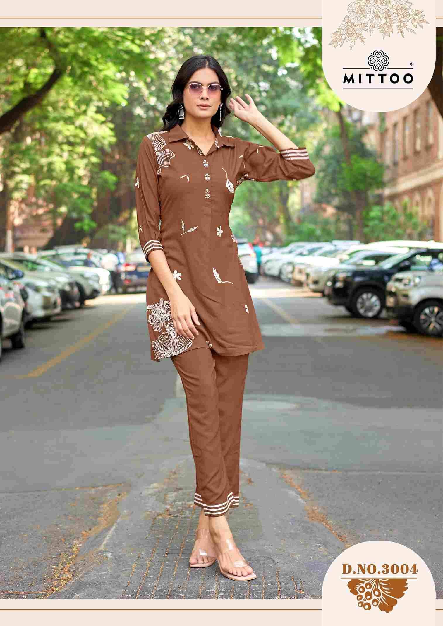 Rasika By Mittoo 3001 To 3006 Series Designer Stylish Fancy Colorful Beautiful Party Wear & Ethnic Wear Collection Rayon Print Kurtis With Bottom At Wholesale Price