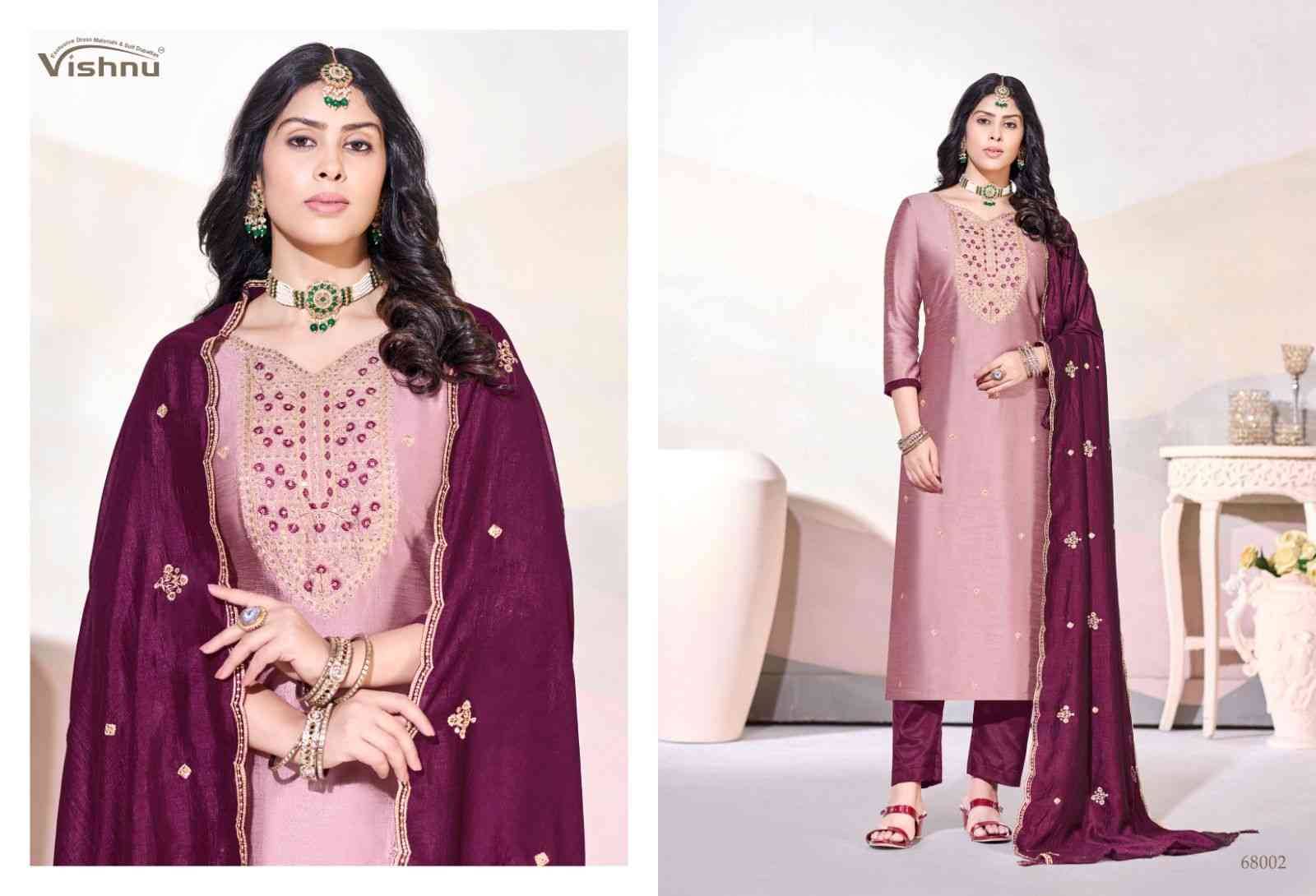 Arunika By Vishnu 68001 To 68012 Series Beautiful Stylish Festive Suits Fancy Colorful Casual Wear & Ethnic Wear & Ready To Wear Vichitra Silk Dresses At Wholesale Price