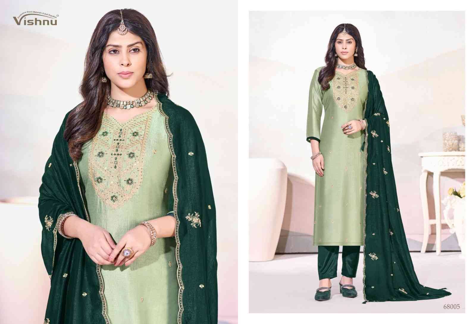 Arunika By Vishnu 68001 To 68012 Series Beautiful Stylish Festive Suits Fancy Colorful Casual Wear & Ethnic Wear & Ready To Wear Vichitra Silk Dresses At Wholesale Price