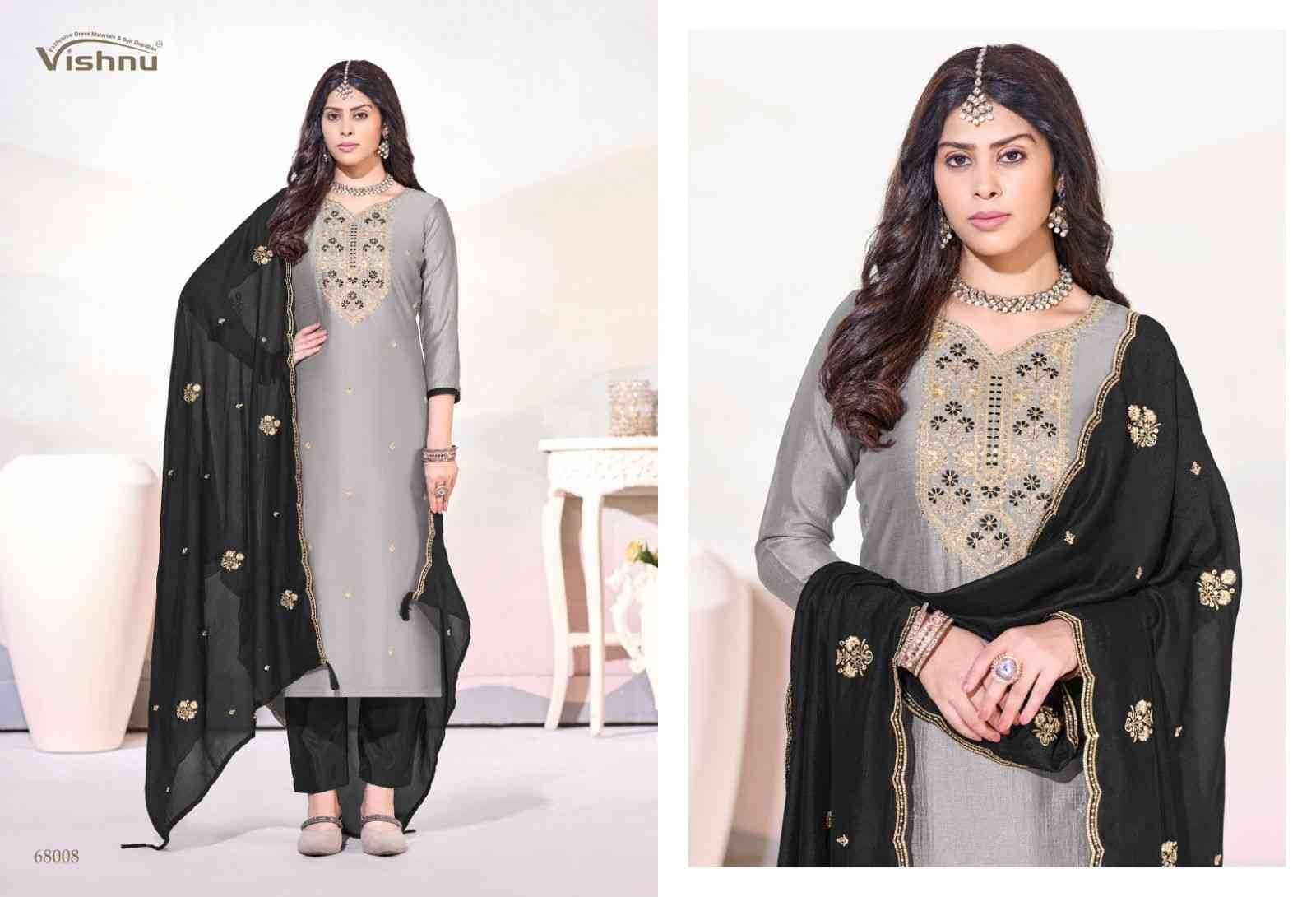 Arunika By Vishnu 68001 To 68012 Series Beautiful Stylish Festive Suits Fancy Colorful Casual Wear & Ethnic Wear & Ready To Wear Vichitra Silk Dresses At Wholesale Price