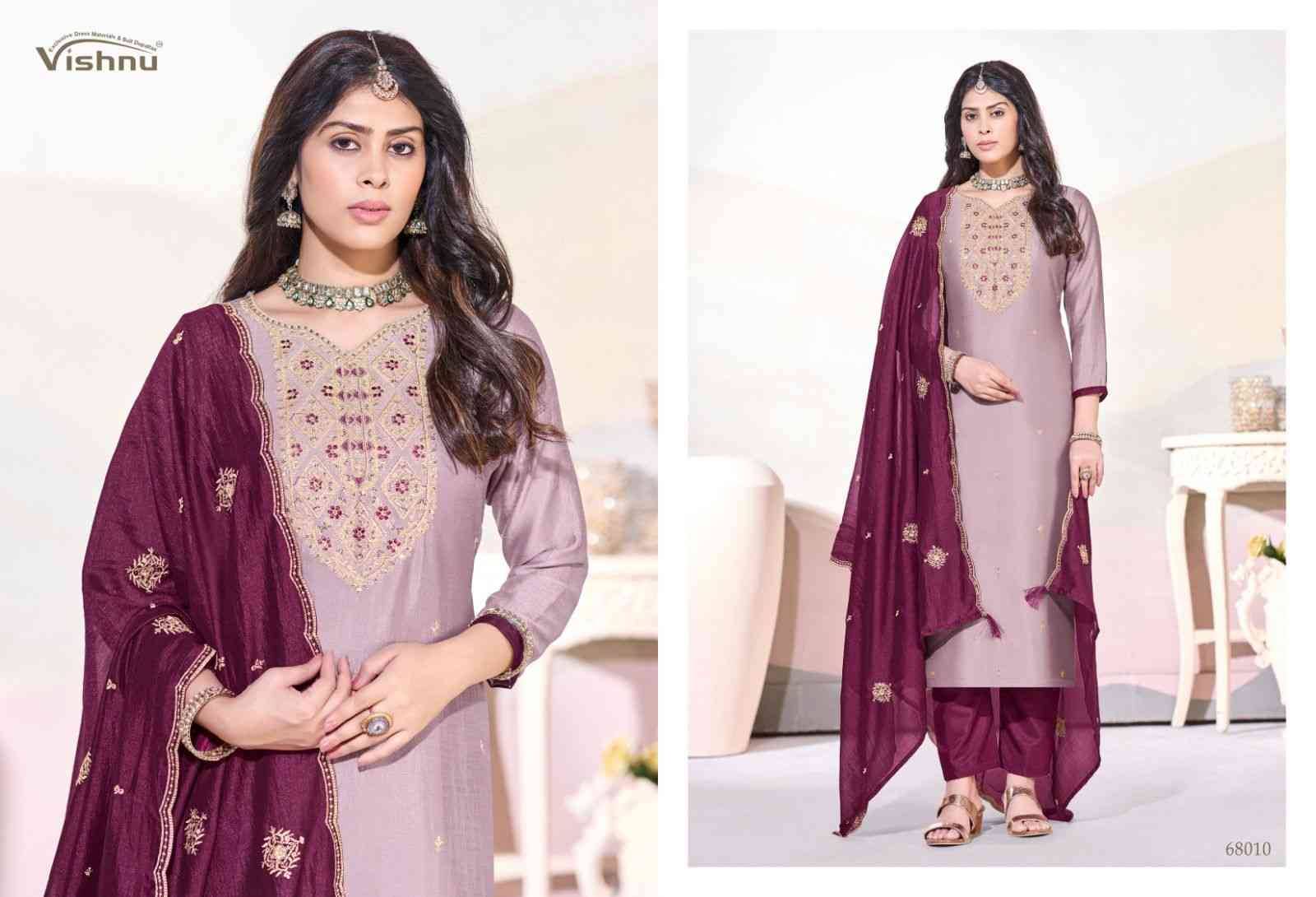 Arunika By Vishnu 68001 To 68012 Series Beautiful Stylish Festive Suits Fancy Colorful Casual Wear & Ethnic Wear & Ready To Wear Vichitra Silk Dresses At Wholesale Price