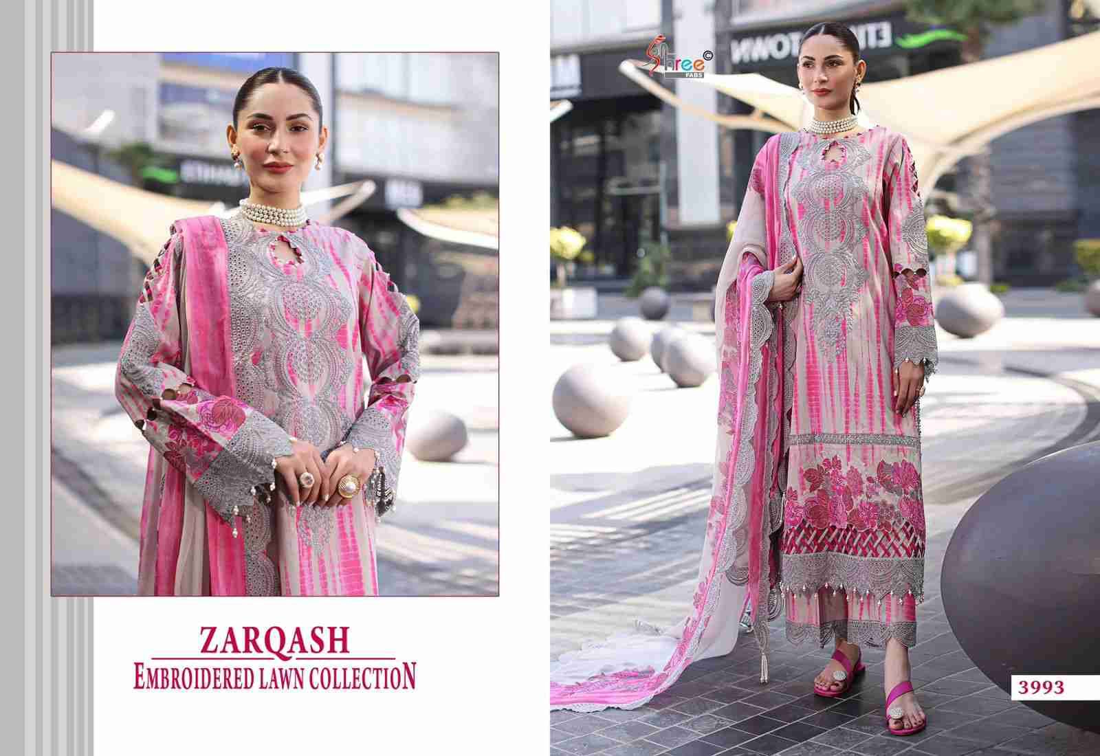 Zarqash Embroderd Lawn Collection By Shree Fabs 3991 To 3996 Designer Pakistani Suits Collection Beautiful Stylish Fancy Colorful Party Wear & Ethnic Wear Pure Cotton Lawn With Embroidery Dresses At Wholesale Price