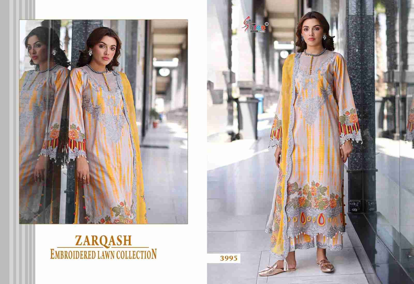 Zarqash Embroderd Lawn Collection By Shree Fabs 3991 To 3996 Designer Pakistani Suits Collection Beautiful Stylish Fancy Colorful Party Wear & Ethnic Wear Pure Cotton Lawn With Embroidery Dresses At Wholesale Price