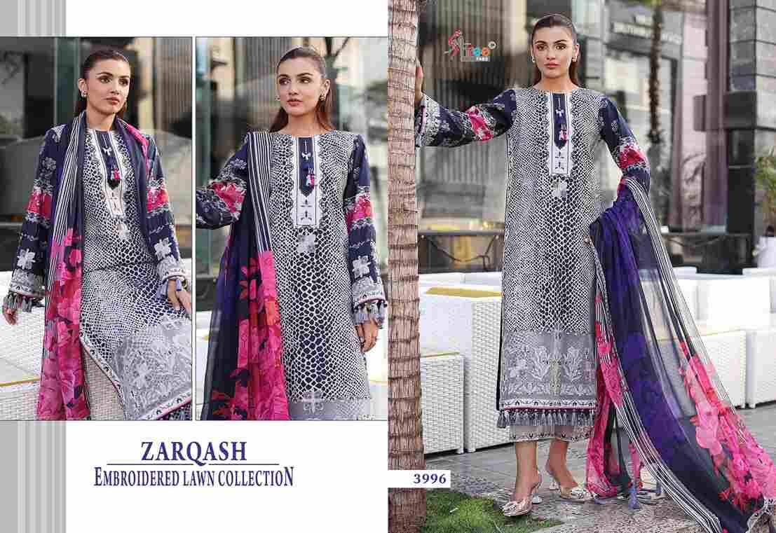 Zarqash Embroderd Lawn Collection By Shree Fabs 3991 To 3996 Designer Pakistani Suits Collection Beautiful Stylish Fancy Colorful Party Wear & Ethnic Wear Pure Cotton Lawn With Embroidery Dresses At Wholesale Price