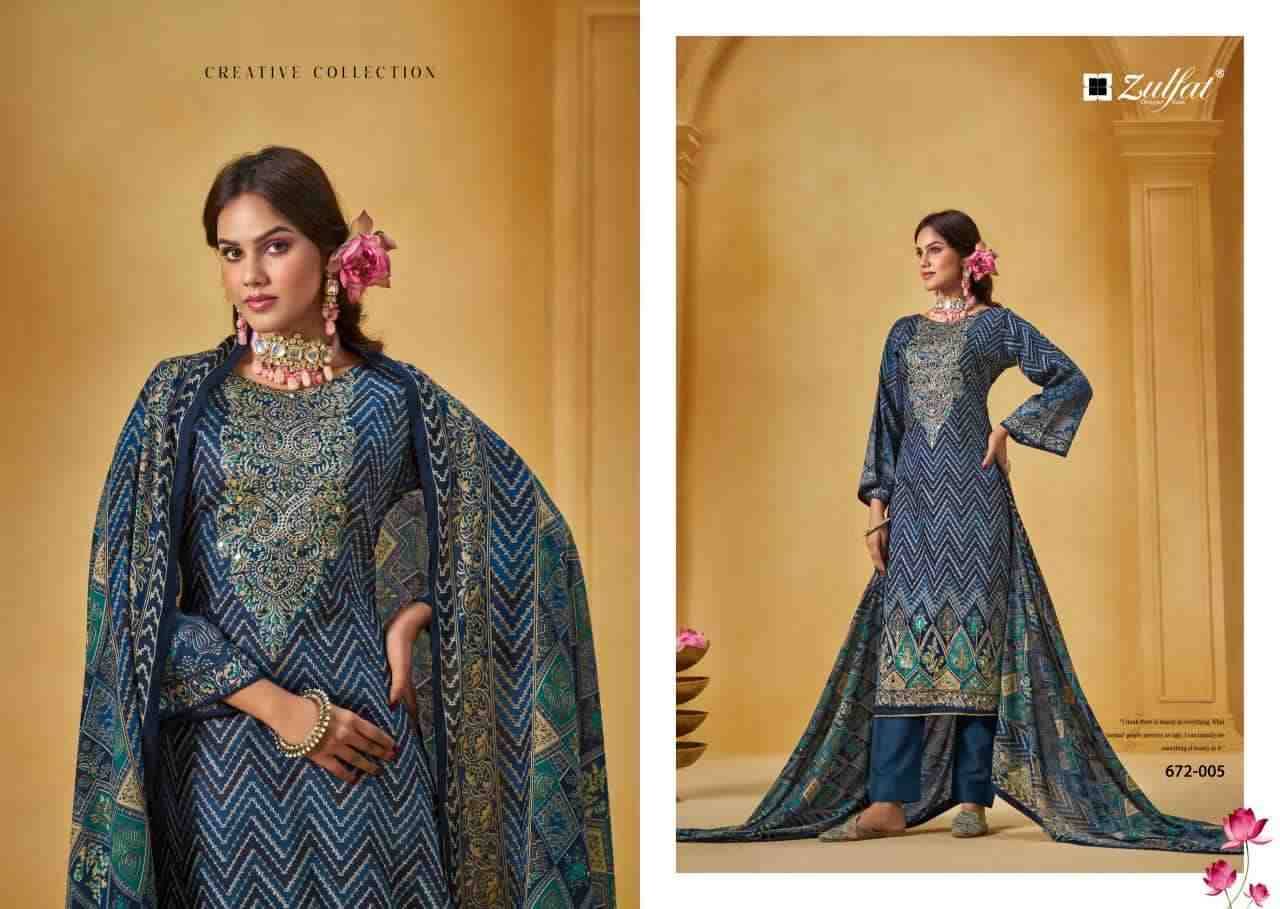 Sajni Vol-9 By Zulfat 672-001 To 672-006 Series Beautiful Festive Suits Stylish Fancy Colorful Casual Wear & Ethnic Wear Pure Jam Cotton Print Dresses At Wholesale Price