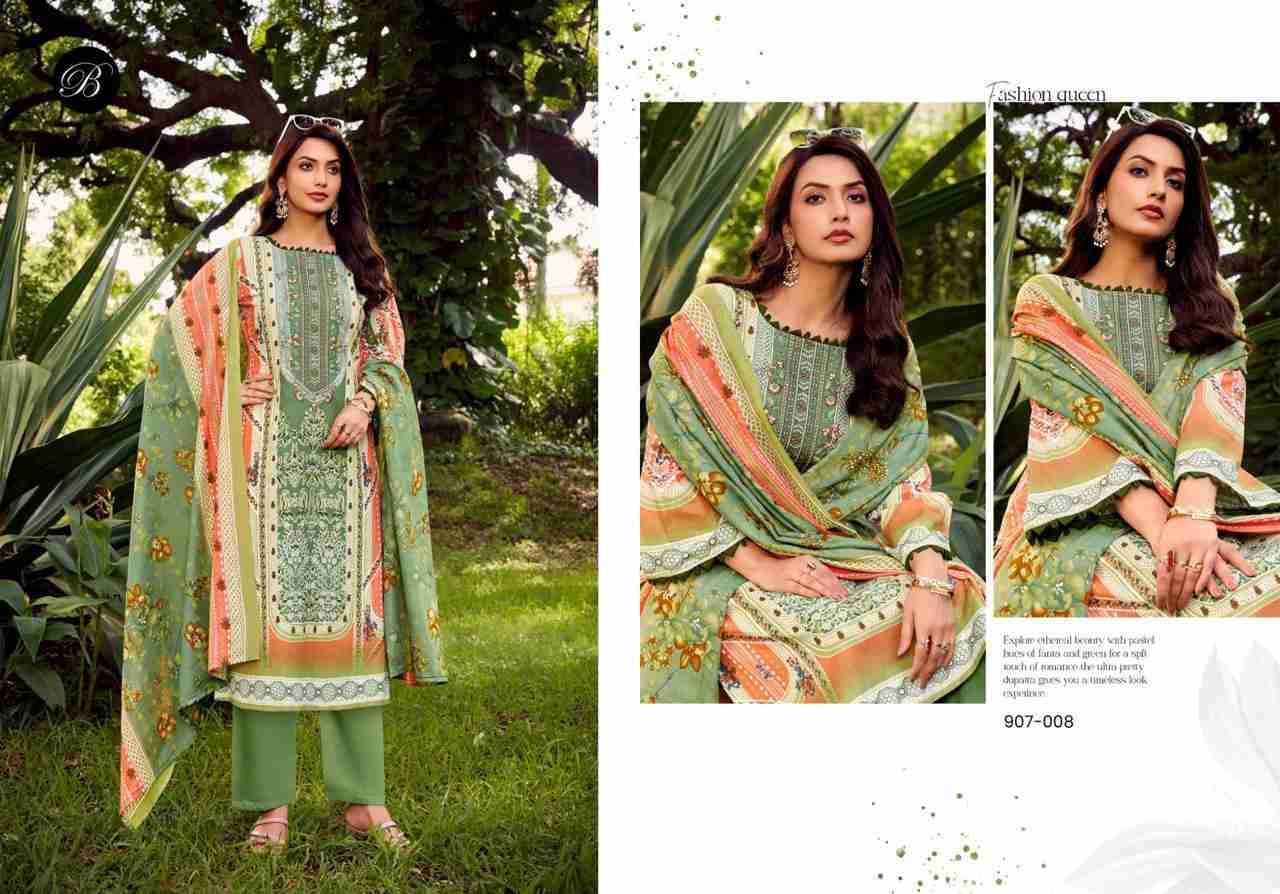 Naira Vol-120 By Belliza 907-001 To 907-008 Series Beautiful Festive Suits Stylish Fancy Colorful Casual Wear & Ethnic Wear Pure Cotton Print Dresses At Wholesale Price