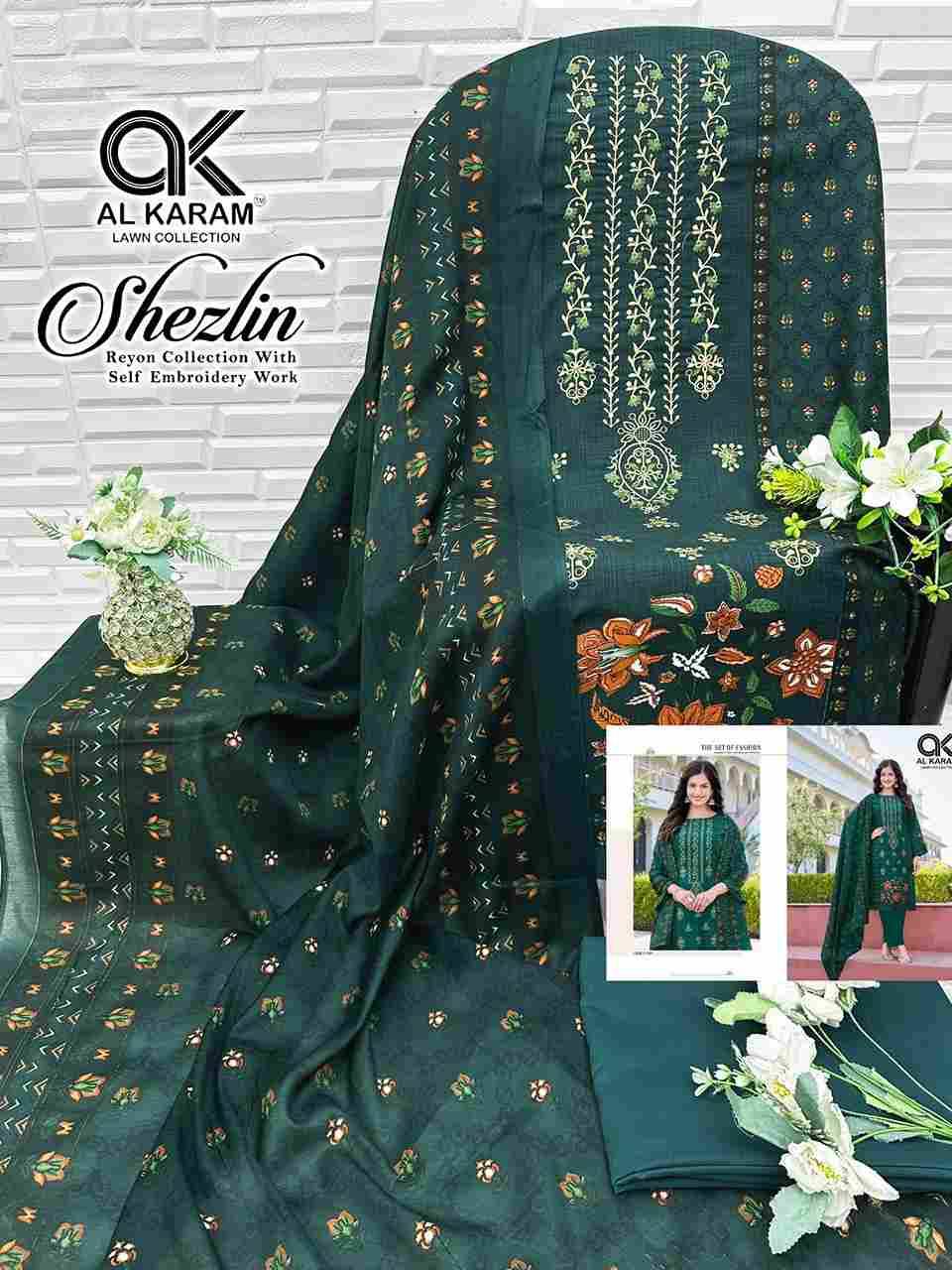Shezlin By Al Karam Lawn Collection 1001 To 1006 Series Beautiful Festive Suits Colorful Stylish Fancy Casual Wear & Ethnic Wear Rayon Cotton Print Dresses At Wholesale Price