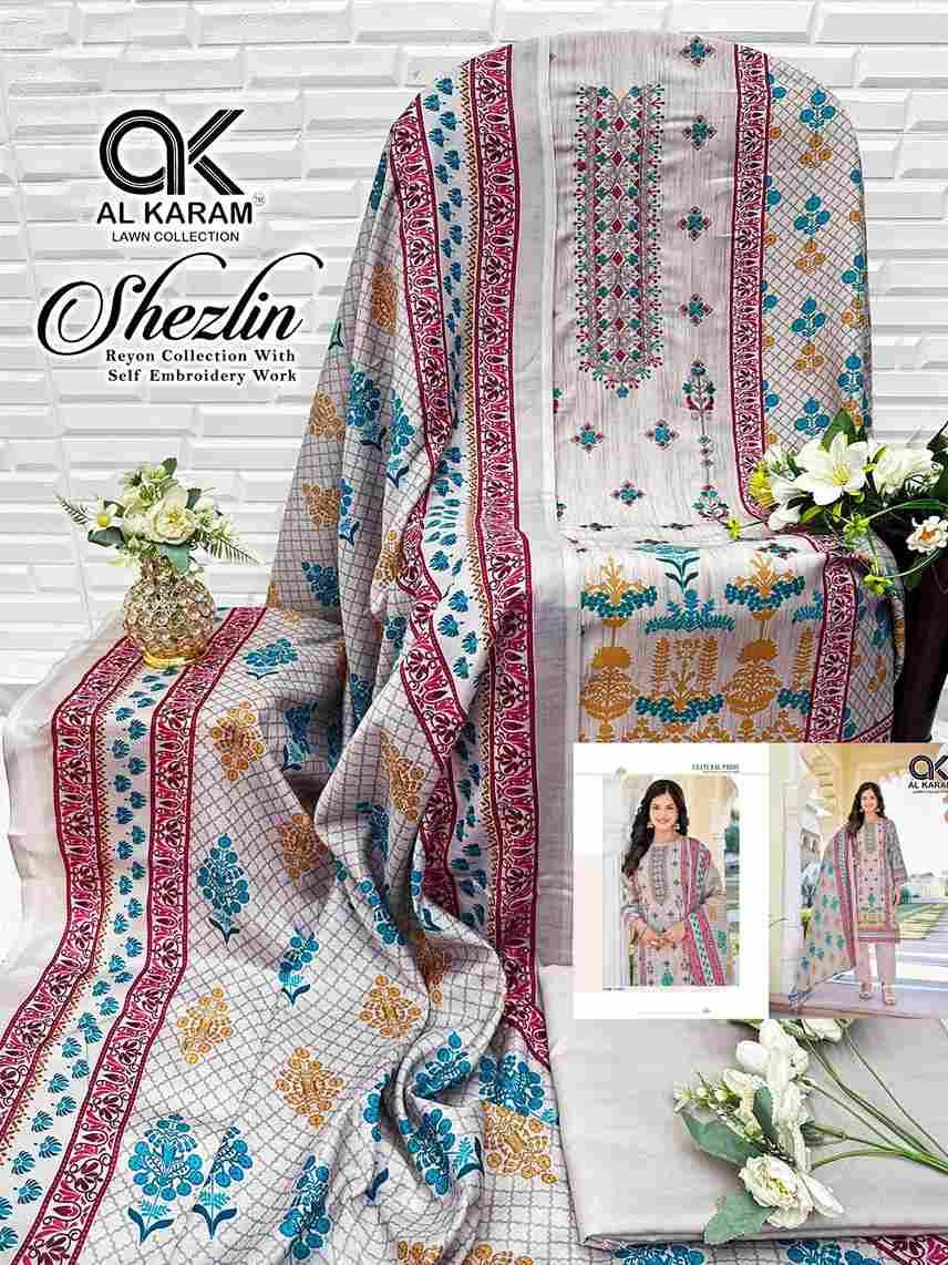 Shezlin By Al Karam Lawn Collection 1001 To 1006 Series Beautiful Festive Suits Colorful Stylish Fancy Casual Wear & Ethnic Wear Rayon Cotton Print Dresses At Wholesale Price