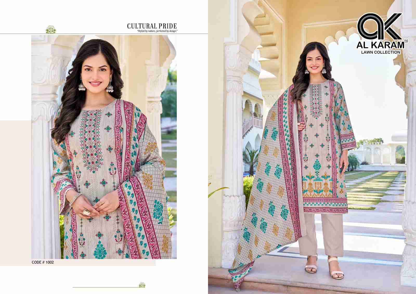 Shezlin By Al Karam Lawn Collection 1001 To 1006 Series Beautiful Festive Suits Colorful Stylish Fancy Casual Wear & Ethnic Wear Rayon Cotton Print Dresses At Wholesale Price