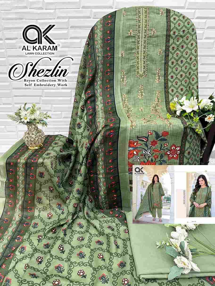 Shezlin By Al Karam Lawn Collection 1001 To 1006 Series Beautiful Festive Suits Colorful Stylish Fancy Casual Wear & Ethnic Wear Rayon Cotton Print Dresses At Wholesale Price