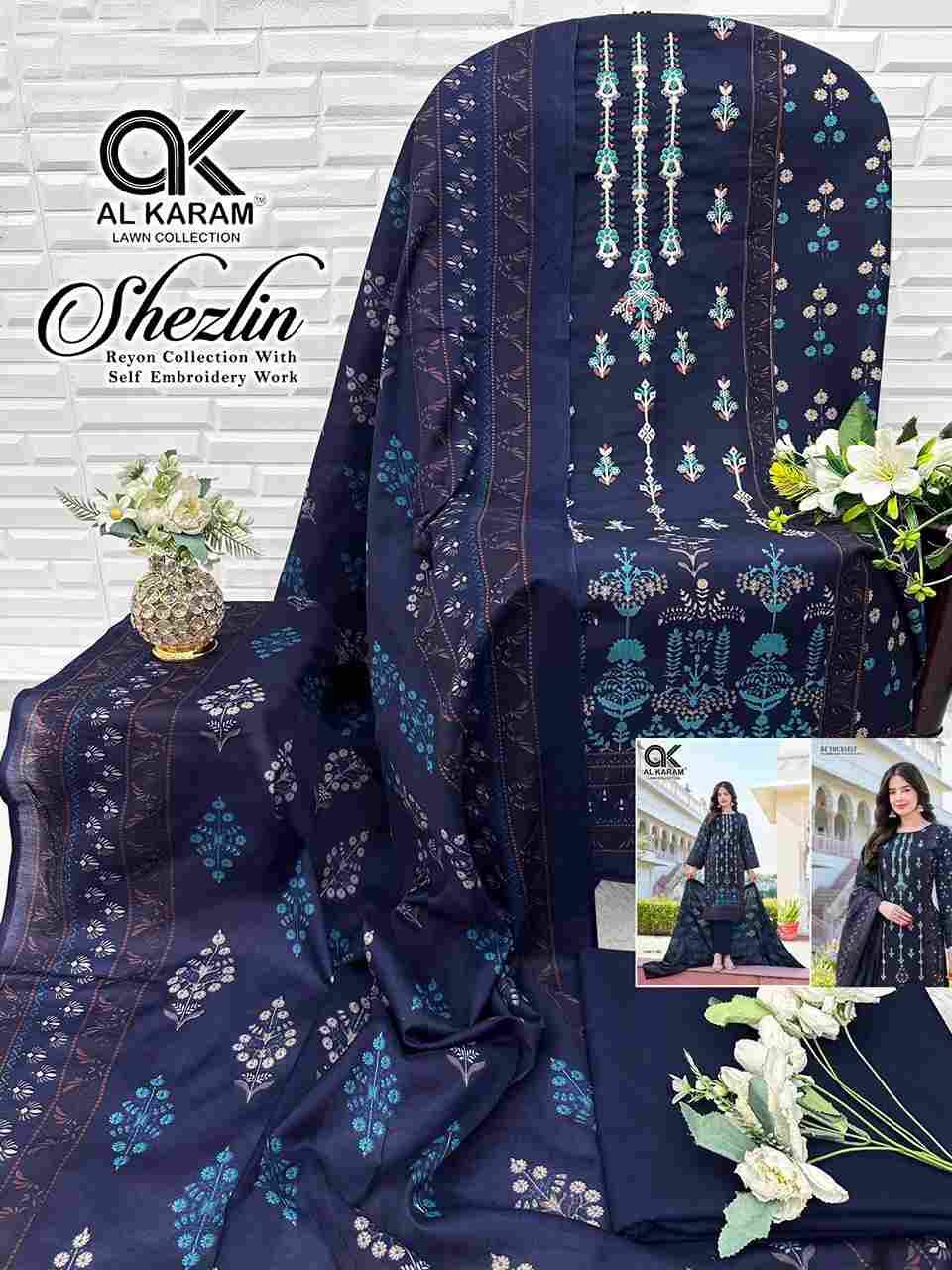 Shezlin By Al Karam Lawn Collection 1001 To 1006 Series Beautiful Festive Suits Colorful Stylish Fancy Casual Wear & Ethnic Wear Rayon Cotton Print Dresses At Wholesale Price