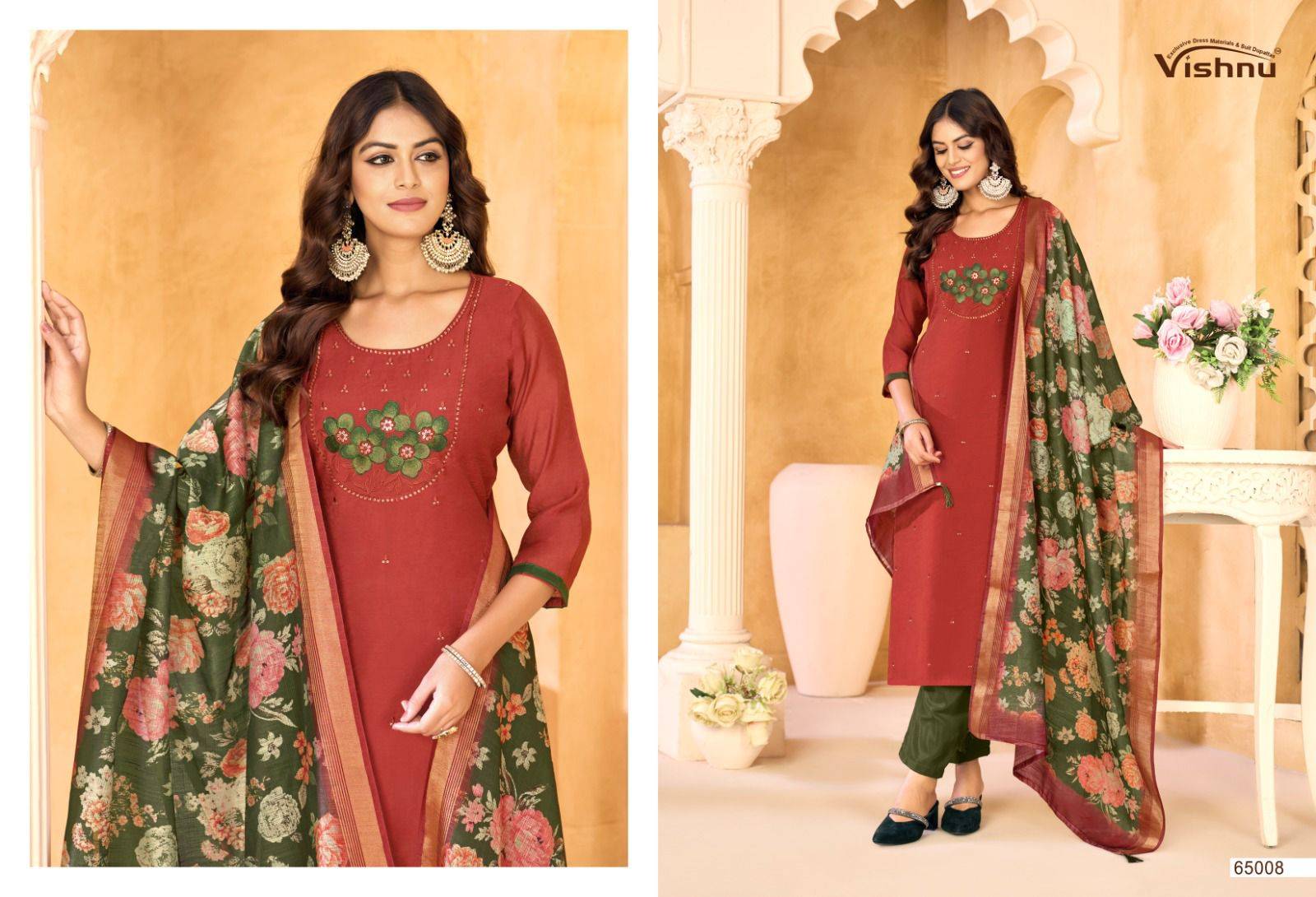 Samrastha By Vishnu 65001 To 65012 Series Beautiful Stylish Festive Suits Fancy Colorful Casual Wear & Ethnic Wear & Ready To Wear Mull Chanderi Dresses At Wholesale Price