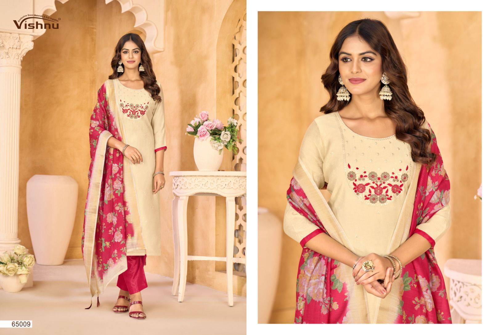 Samrastha By Vishnu 65001 To 65012 Series Beautiful Stylish Festive Suits Fancy Colorful Casual Wear & Ethnic Wear & Ready To Wear Mull Chanderi Dresses At Wholesale Price