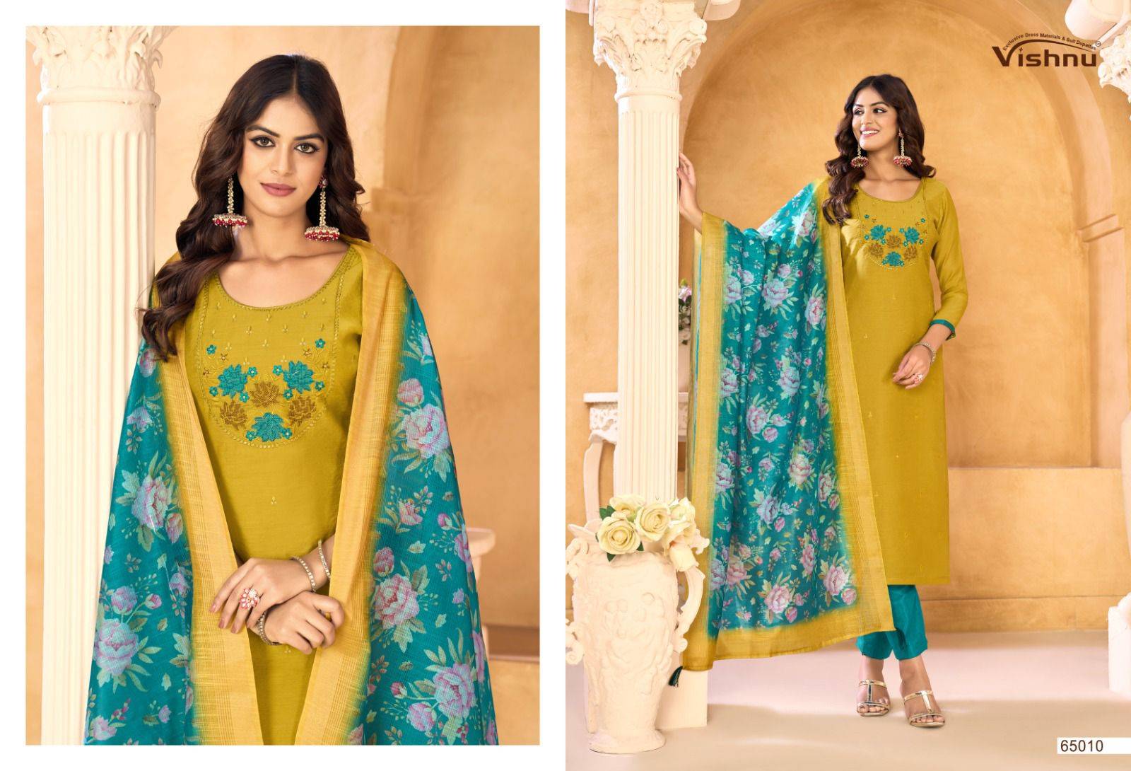 Samrastha By Vishnu 65001 To 65012 Series Beautiful Stylish Festive Suits Fancy Colorful Casual Wear & Ethnic Wear & Ready To Wear Mull Chanderi Dresses At Wholesale Price