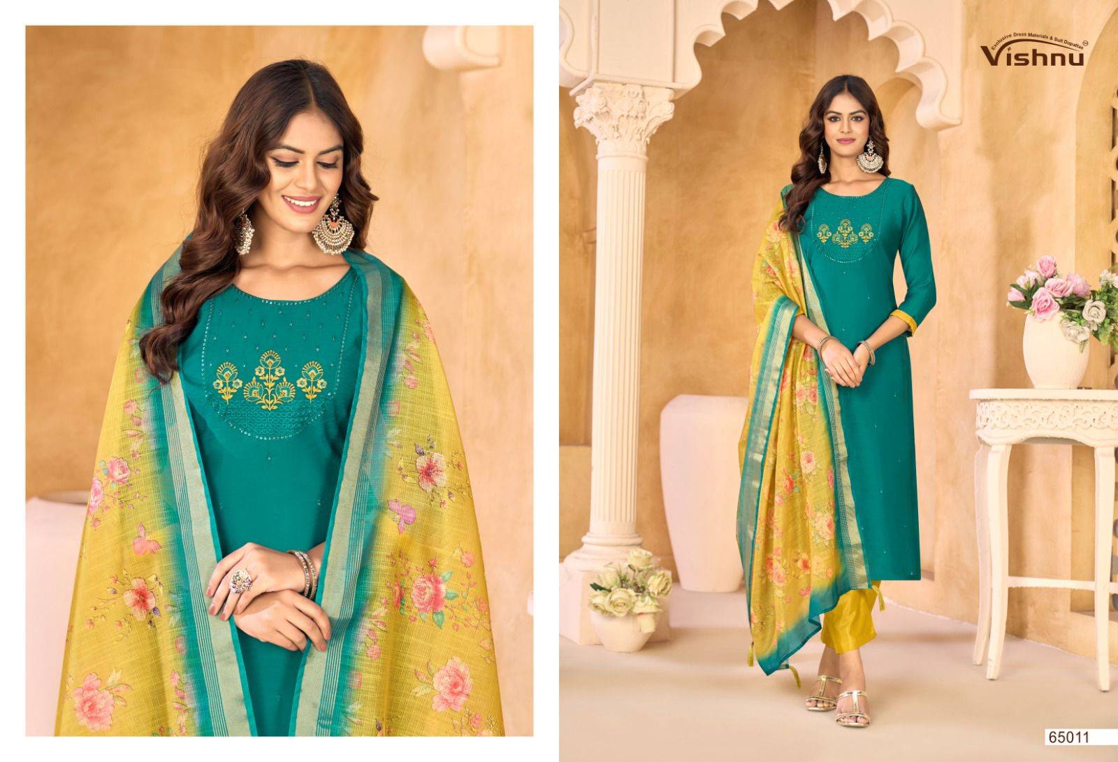 Samrastha By Vishnu 65001 To 65012 Series Beautiful Stylish Festive Suits Fancy Colorful Casual Wear & Ethnic Wear & Ready To Wear Mull Chanderi Dresses At Wholesale Price